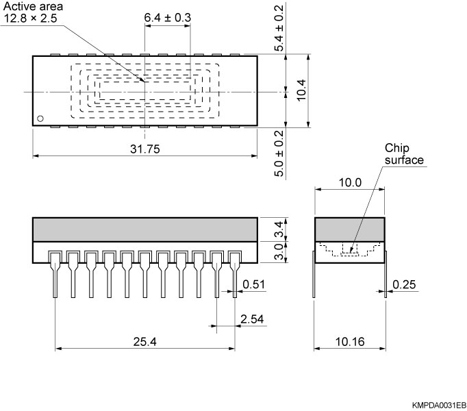 S3901-256FX — габаритный чертеж